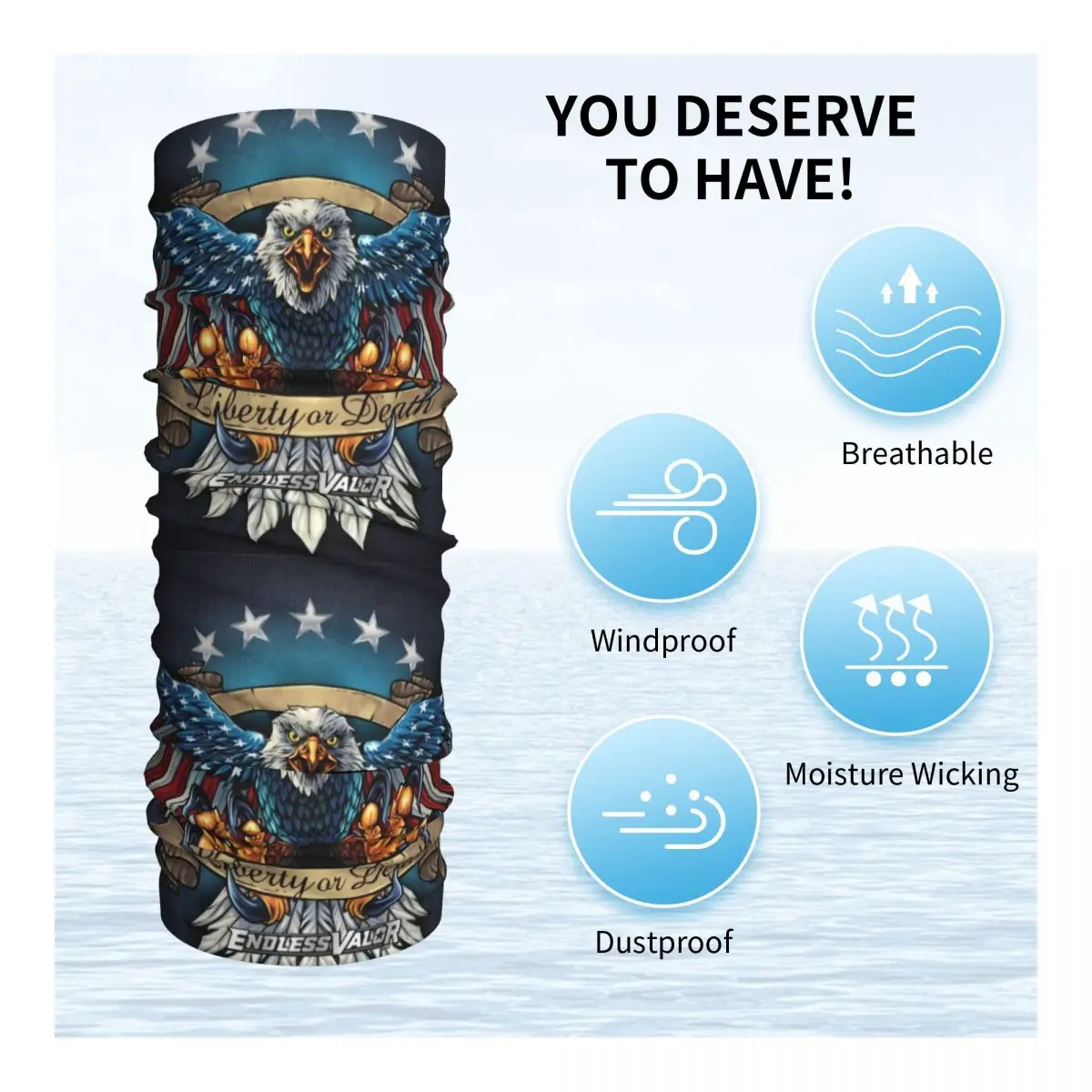 Зимняя повязка на голову с крыльями флага США и орлом обогреватель для шеи мужчин