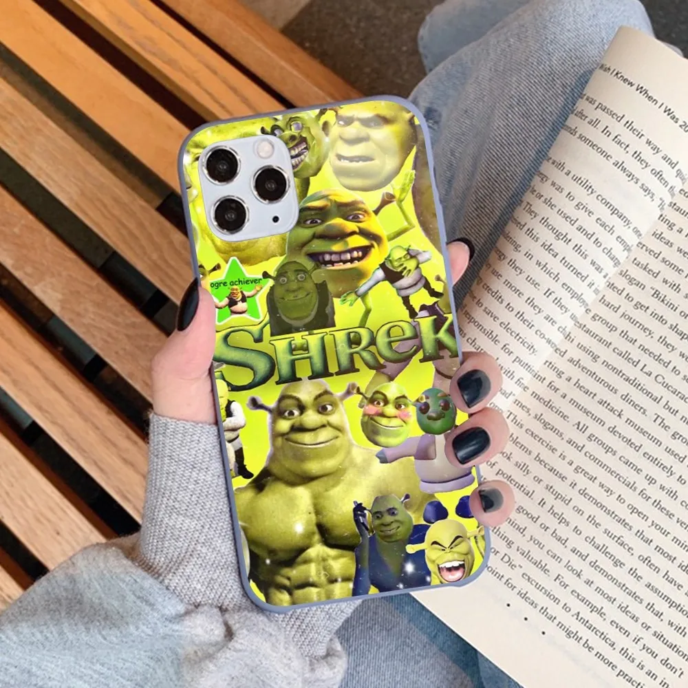 Cartoon Moive S-shreks Phone Case For IPhone 14 11 12 13 Mini Pro Xs Max 8 7 6 6S Plus X XR Solid Candy Color