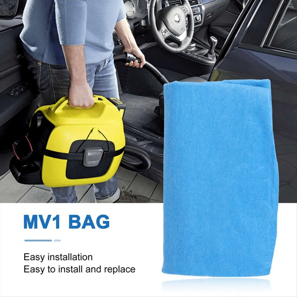Фото (MEOF) 9 шт. текстильных фильтр-мешков для пылесосов Karcher MV1, WD1, WD2, NT18, NT20, фильтрующие мешки, запчасти для пылесосов, крышка фильтра №5
