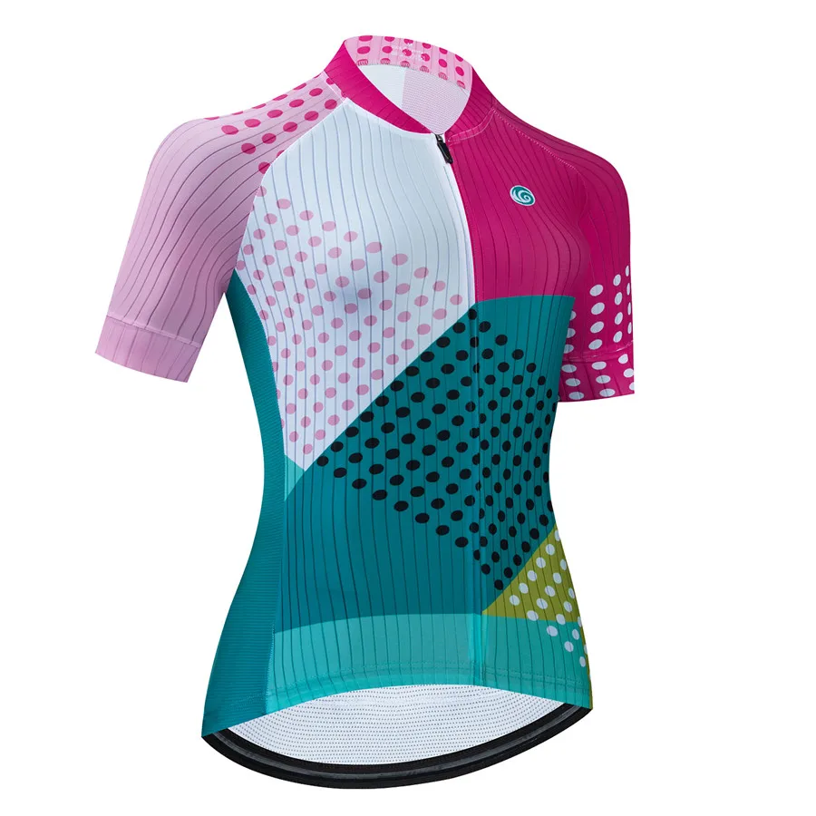 

Профессиональная команда летняя Велоспорт Джерси Женская с коротким рукавом дышащая быстросохнущая велосипедная рубашка Спортивная одеж...