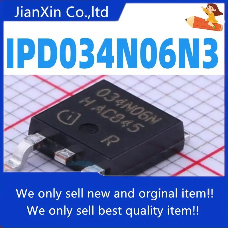 

10pcs 100% orginal new IPD034N06N3 G TO-252-2(DPAK) MOS FET