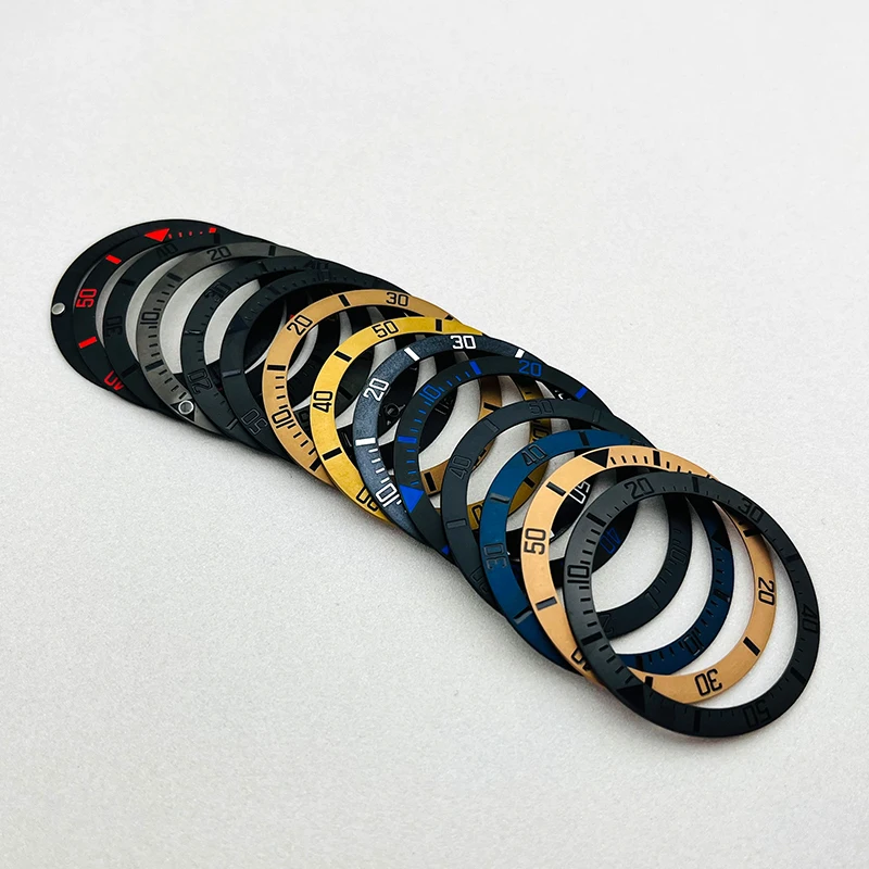 38mm Sloped Subblack Ceramic Watch Bezel Insert Rings Inner Diameter 30.5mm Fit SUB Men's Mechanical Watch Repair Replace Parts