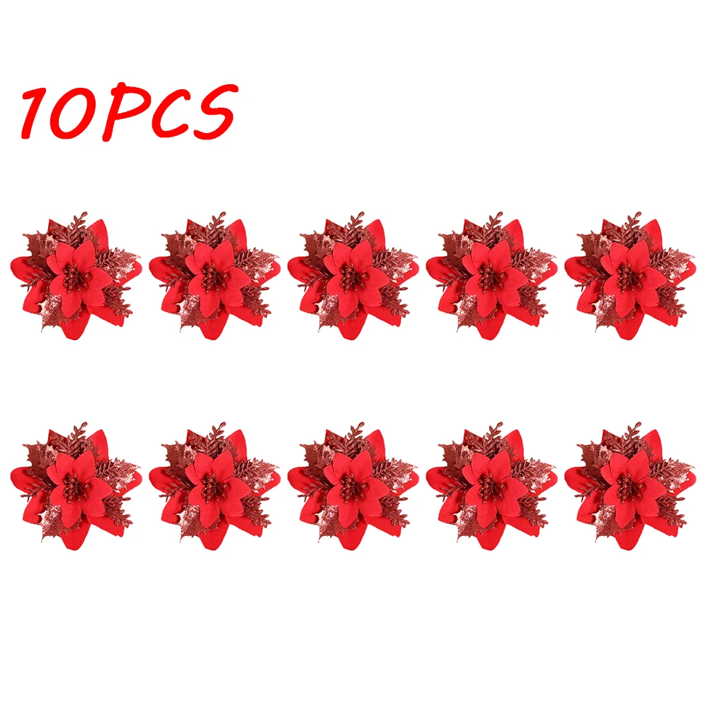 

Искусственные блестящие Рождественские цветы