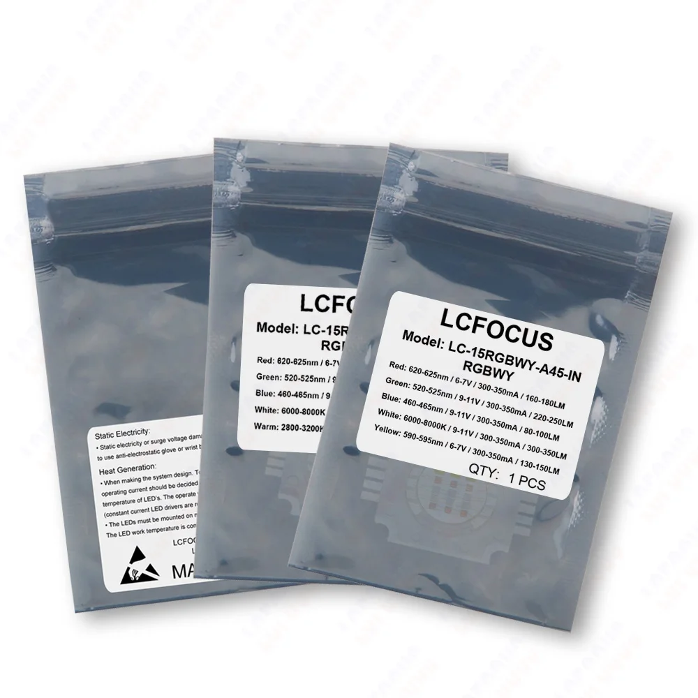 15 Вт RGBWY RGBWWW Светодиодный чип COB красный светло-зеленый светло-синий свет белый