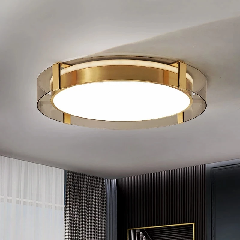 

Роскошсветильник потолочный светильник из меди, умная Трехцветная лампа с затемнением для гостиной, комнаты и спальни, с поддержкой Tmall Genie