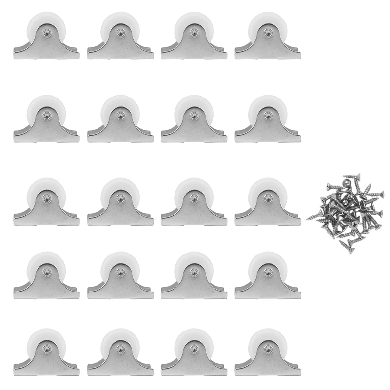 

20PCS 1 Inch Directional Flat Industrial Casters White Nylon Wheels Display Rack Trolley Plastic Wear-Resistant Wheels