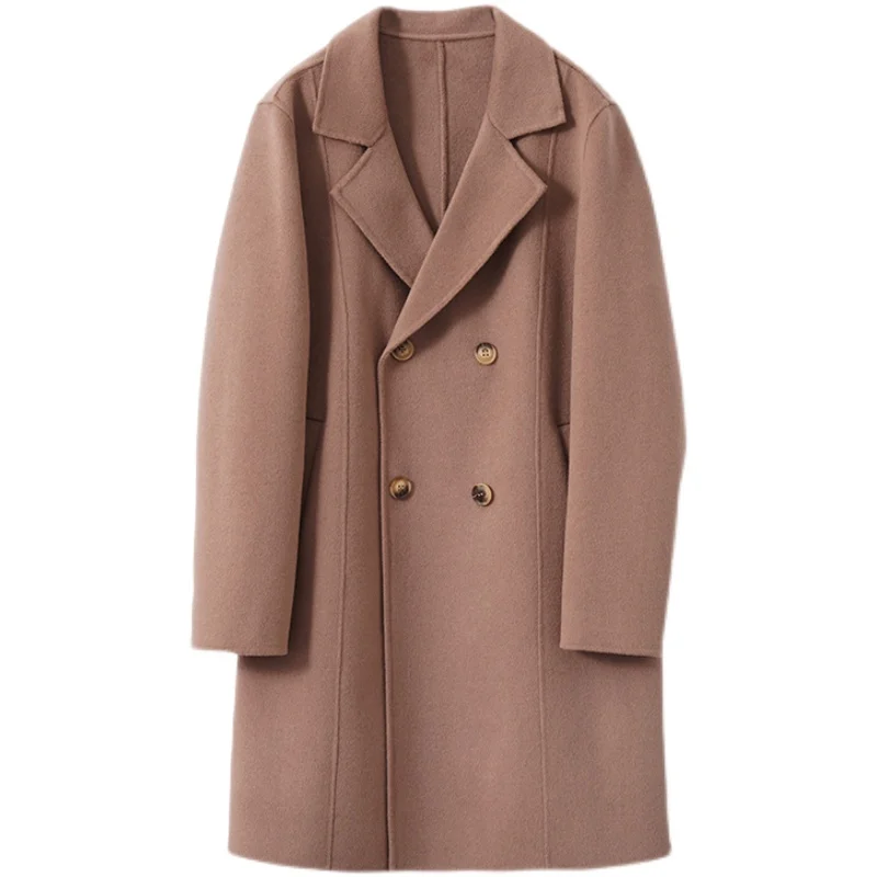 

Осенне-зимнее мужское двухстороннее шерстяное пальто 70% шерсть 30% полиэстер