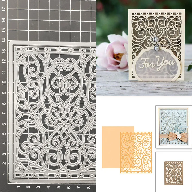 

Lace Border Background Metal Cutting Dies Stencil Scrapbook Diy Album Stamp Paper Card Embossing Decor Craft Knife Mould
