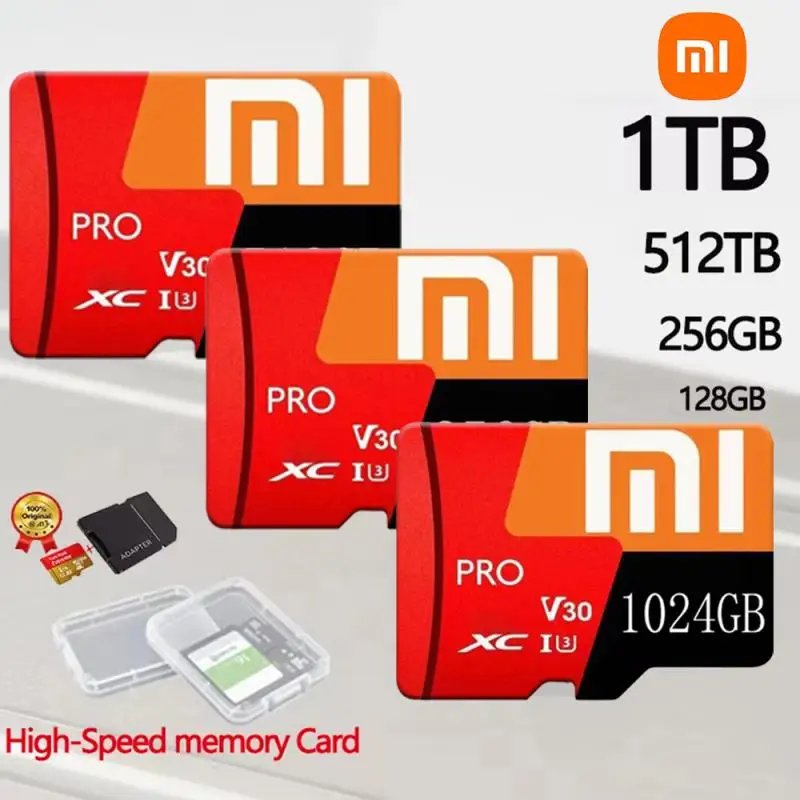 Микросхема Oryginalna karta pamięci Xiaomi 2TB 1TB Karta flash o dużej pojemności klasy 10 Szybkie karty SD do komputera PC/telefonu