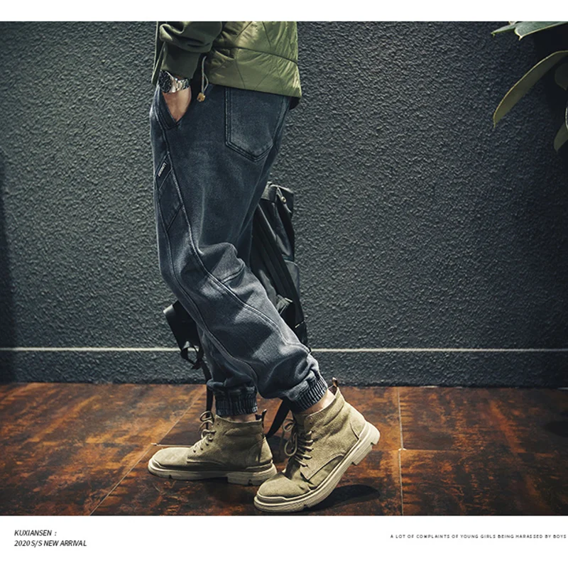 Men Clothing Autumn and Winter New Straight Loose Cylinder Jeans Vintage Chaopai Comfortable Black Large Harun Trousers Women