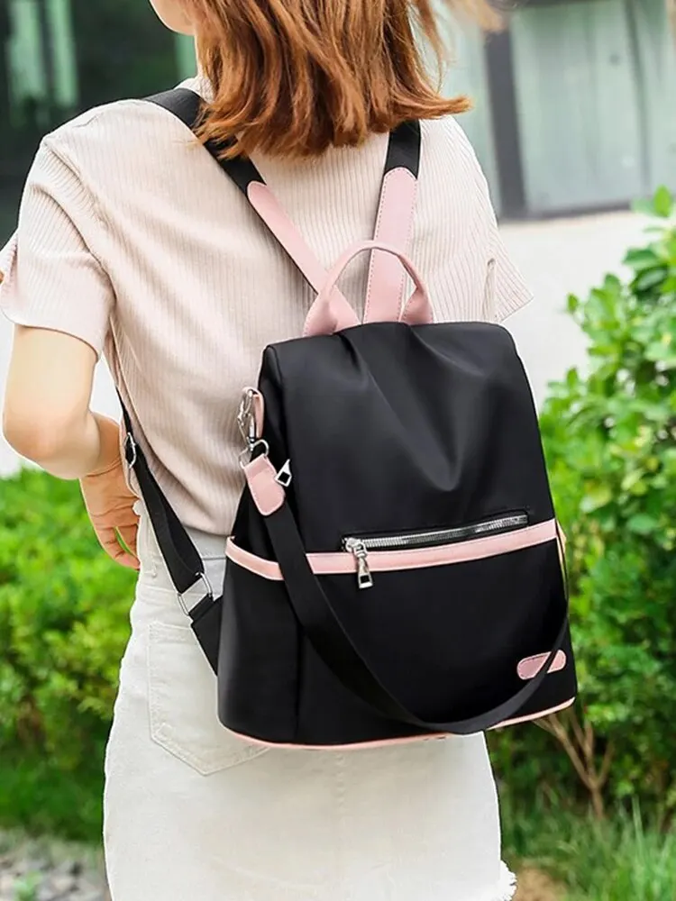 Рюкзак из ткани Оксфорд большой объем многослойный для хранения сплошной цвет и