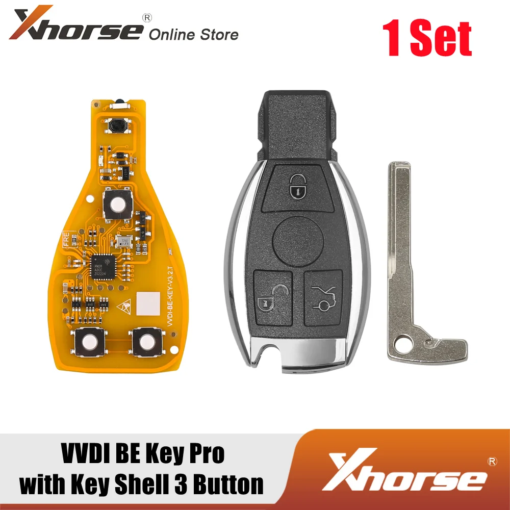 

Xhorse VVDI BE Key Pro Улучшенная версия с корпусом Smart Key 3 кнопки Получить 1 бесплатный жетон для инструмента VVDI MB