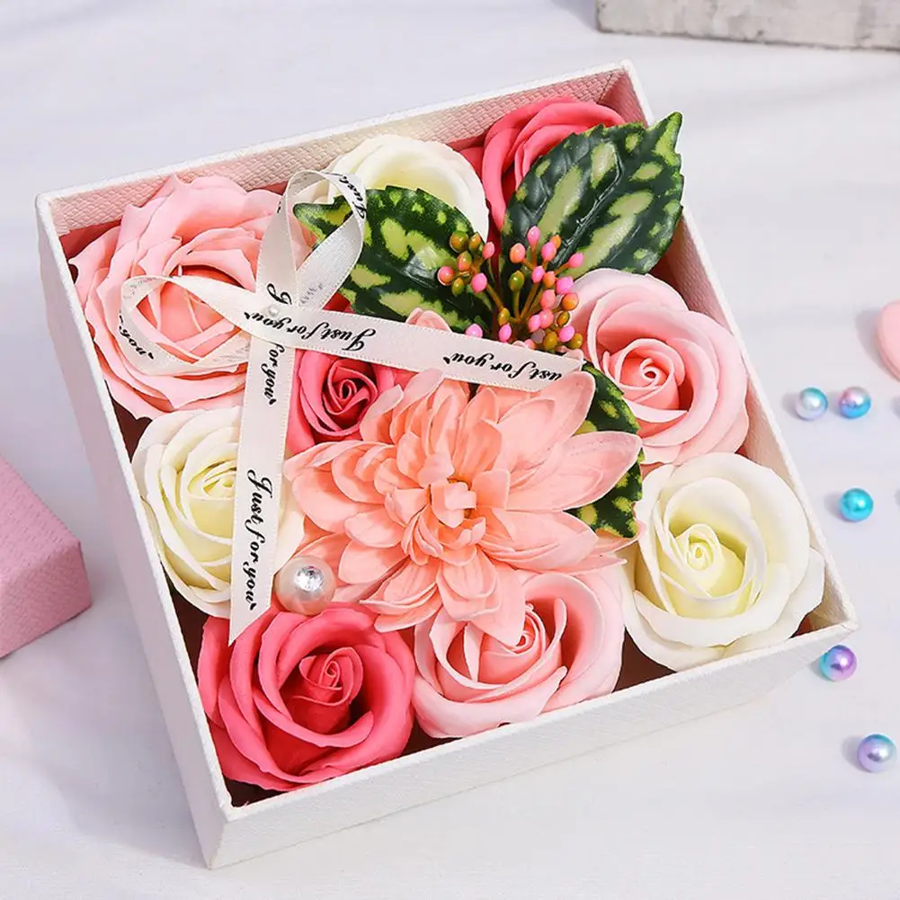 

Beautiful Colored Soap Flower Gift Box Plant Essential Oil Bath Soap Wedding Valentine Day Teacher Day Mother Day Rose Gift