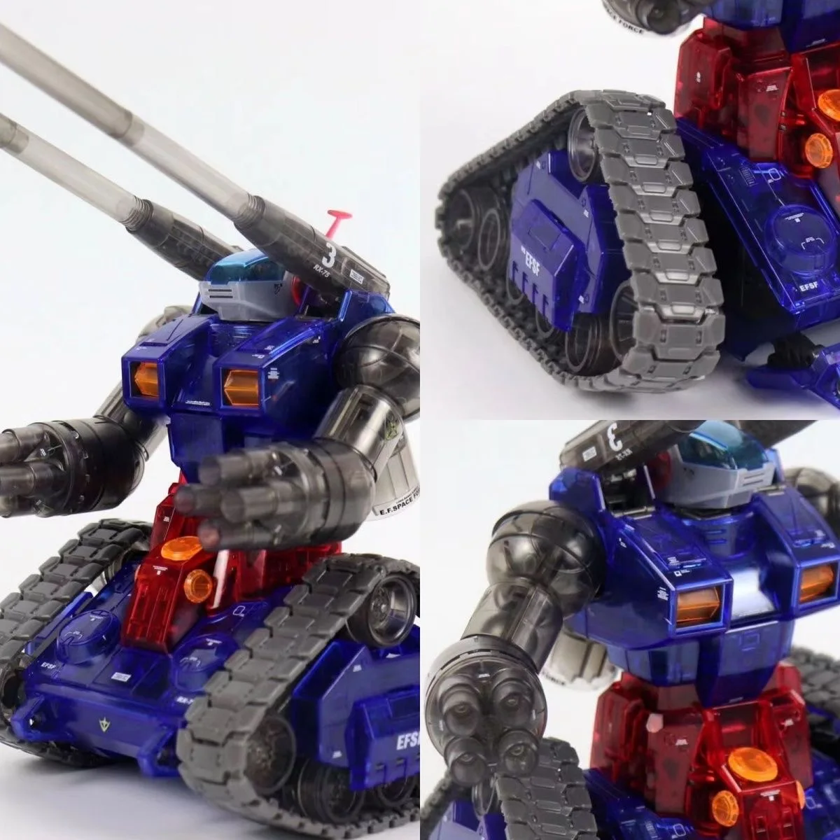 Фото В наличии Модель GANGTIE Guntank MG 1/100 RX-75, прозрачная цветная версия, сборная модель, комплект игрушек, экшн-фигурка, пластиковый робот, подарки №3