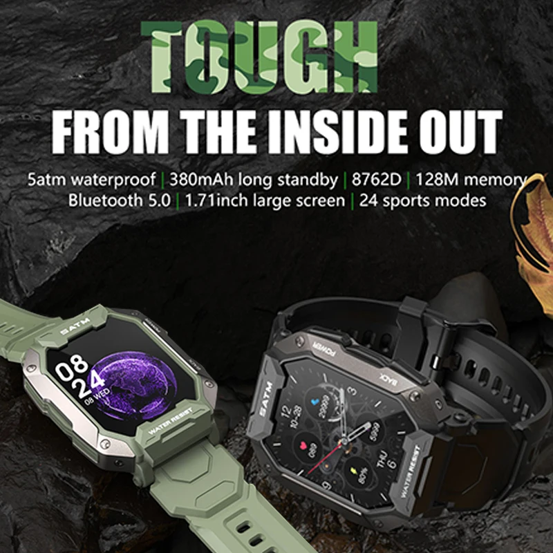 1.75 Inch SATM IP68 Waterproof Smart watch Men Women Fitness Tracker Blood Pressure Monitor Outdoor Sports Smartwatch for Xiaomi