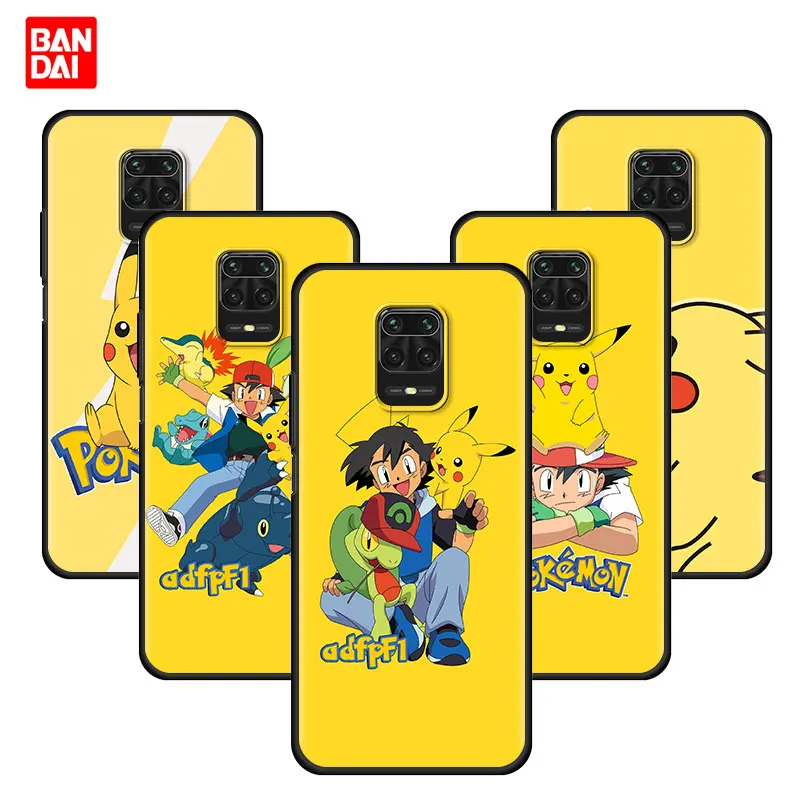 

Coque Pokemons Go Capinhas Para Case for Redmi Note 9s 9 7 8 8t 8Pro 10 10Pro 11 11t Pro Plus 4G 5G Silicone Capinha Cover Black