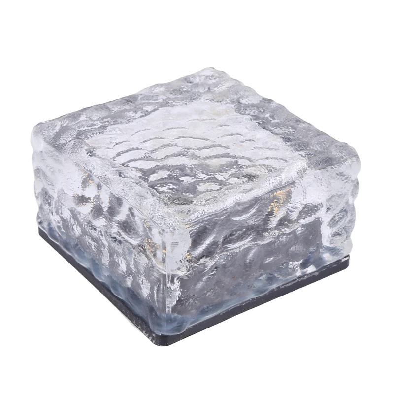 

Glass Brick Paver Garden Light(1 Unit ), 4 Led, Waterproof Ice Square Rocks Solar Light For Outdoor Path Road Square Yard, Warm