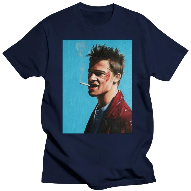 Uptown Classics Fight Club Brad Pitt Cult Film Белая футболка с круглым вырезом Топы Летняя крутая