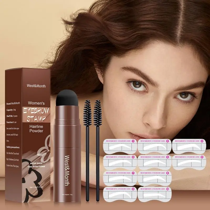 

Eye Brow Stamping Stencil Kit Natural Waterproof Long-Lasting Highly Pigment Eyebrow Cream Kit With Sponge Applicator Makeup