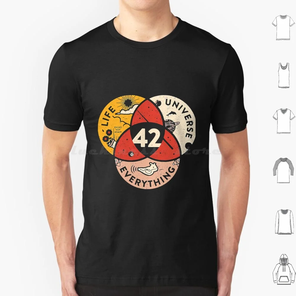 42. Классическая футболка из хлопка с принтом ответ к жизни Вселенная и все для
