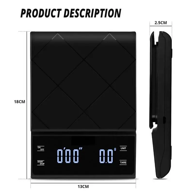 

3kg/0.1g Electronic Coffee Scale With Timer High Accuracy Digital Kitchen Scale Timer Coffee Weight Balance Kitchen Home Tools