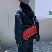 mbti fashion red sac a main femme patent leather vintage top handle bags 2022 new women korean style crossbody shoulder bag