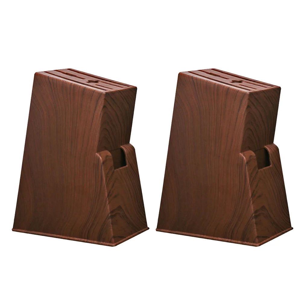 

2pcs Kitchen Knives Rack Imitation Wood Grain Knives Rack Kitchen Knives Block
