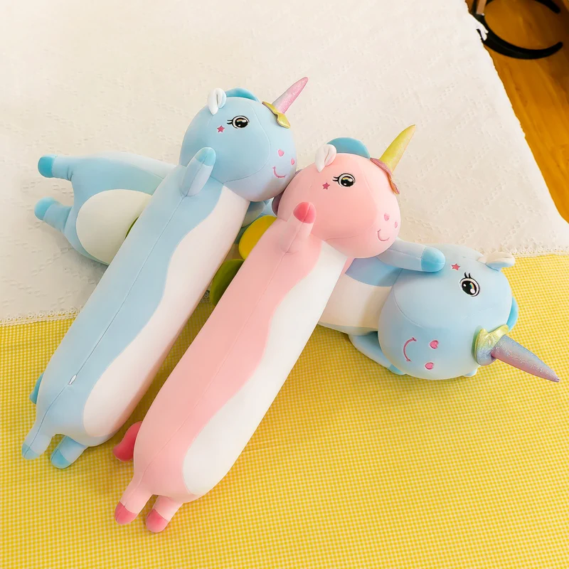 

Aomede 130 см милый мягкий длинный красочный Единорог детский подарок большая плюшевая игрушка оптом Подушка орнамент Удобная подушка