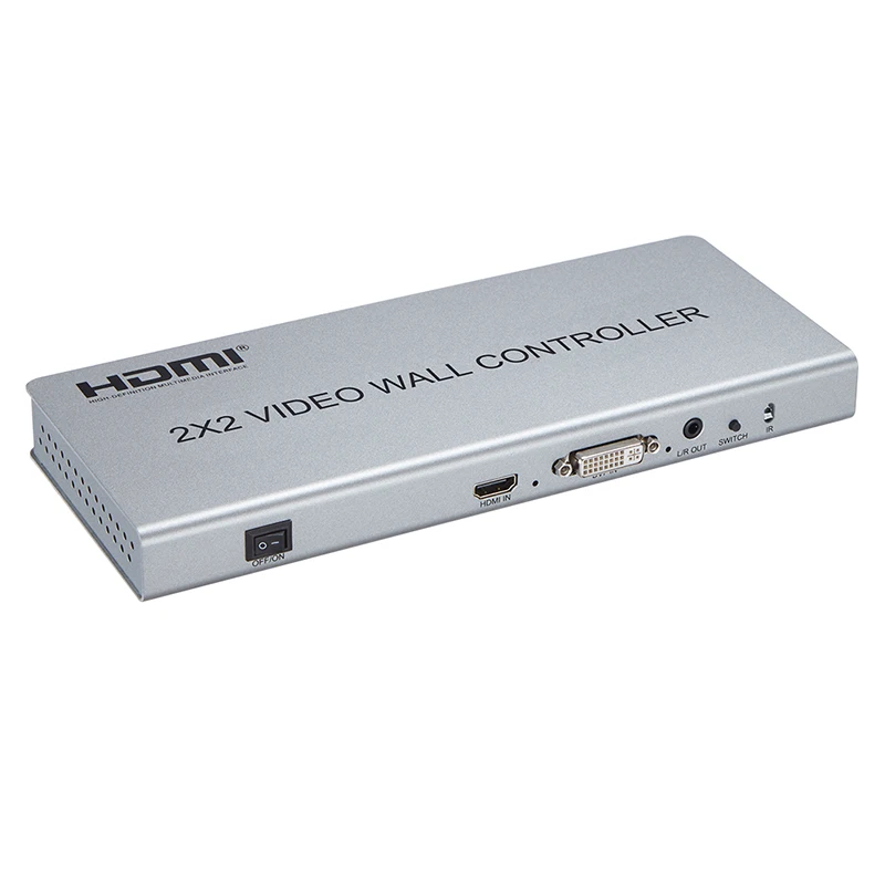 

1080P 2x2 video wall controller support HDMI or DVI input and 4 Channels HDMI output LCD TV wall controller