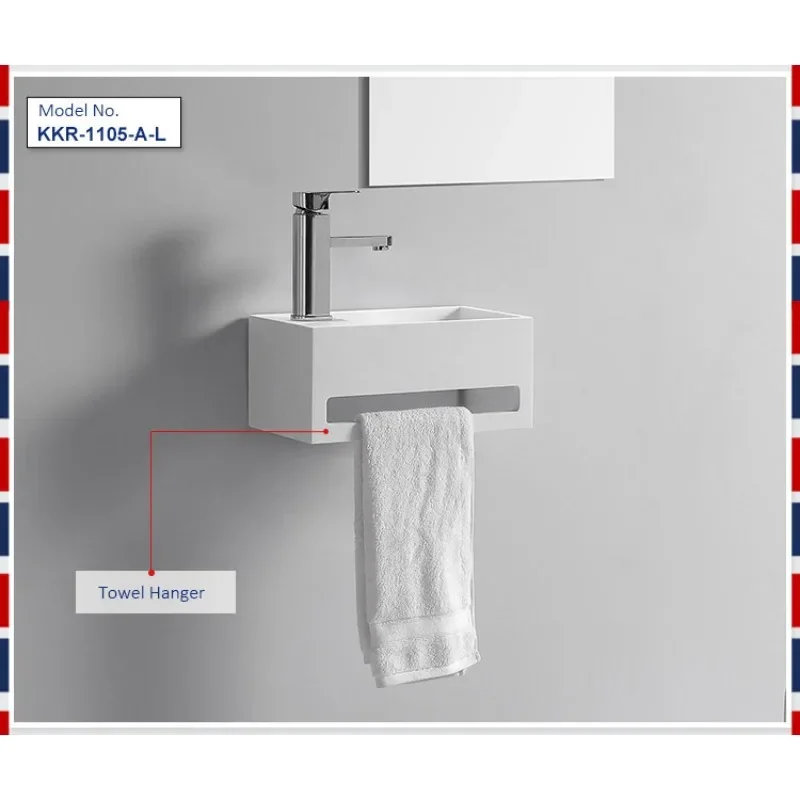 Акриловая твердая поверхность смола подвесная настенная раковина для ванной