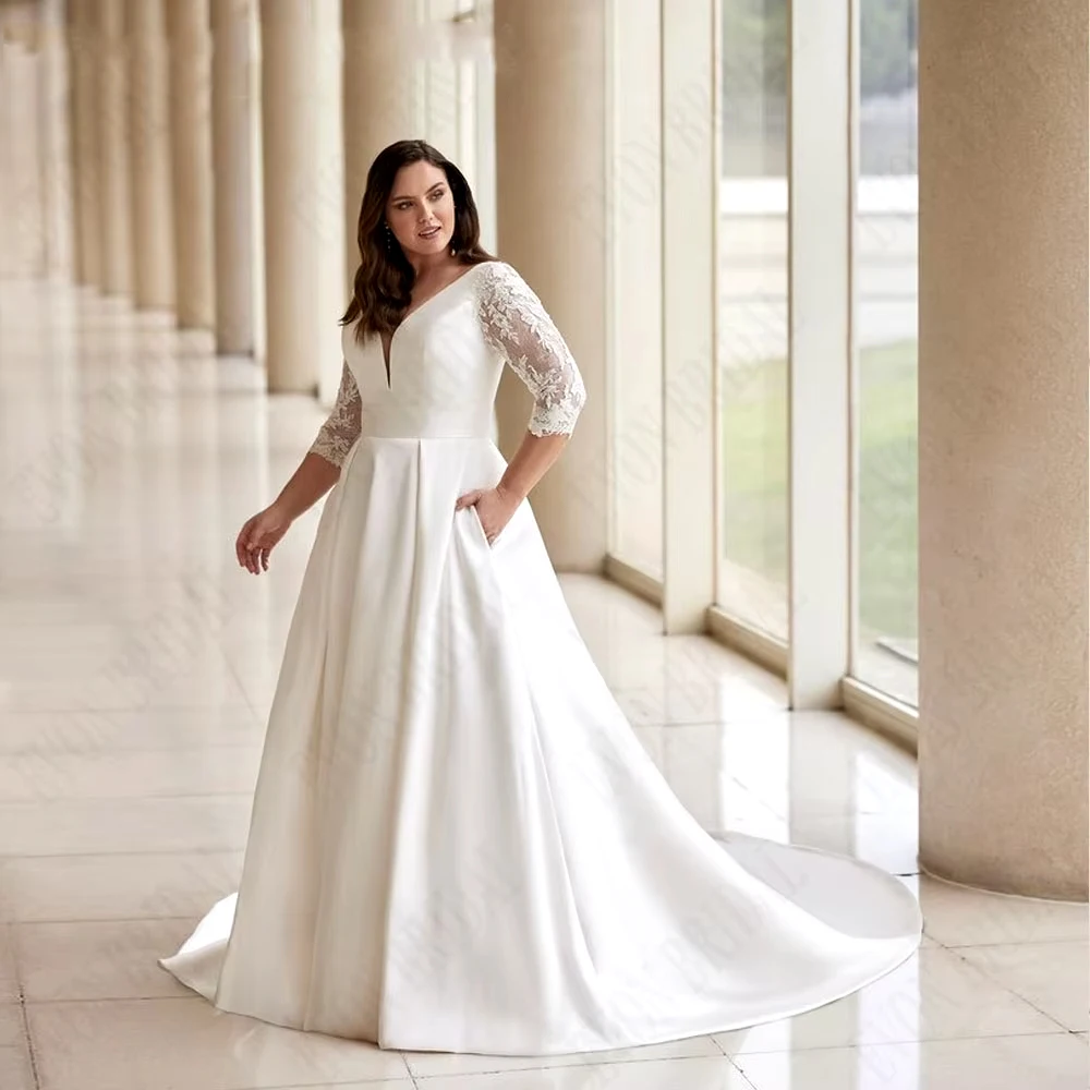 Свадебные платья больших размеров по индивидуальному заказу с карманом цвета