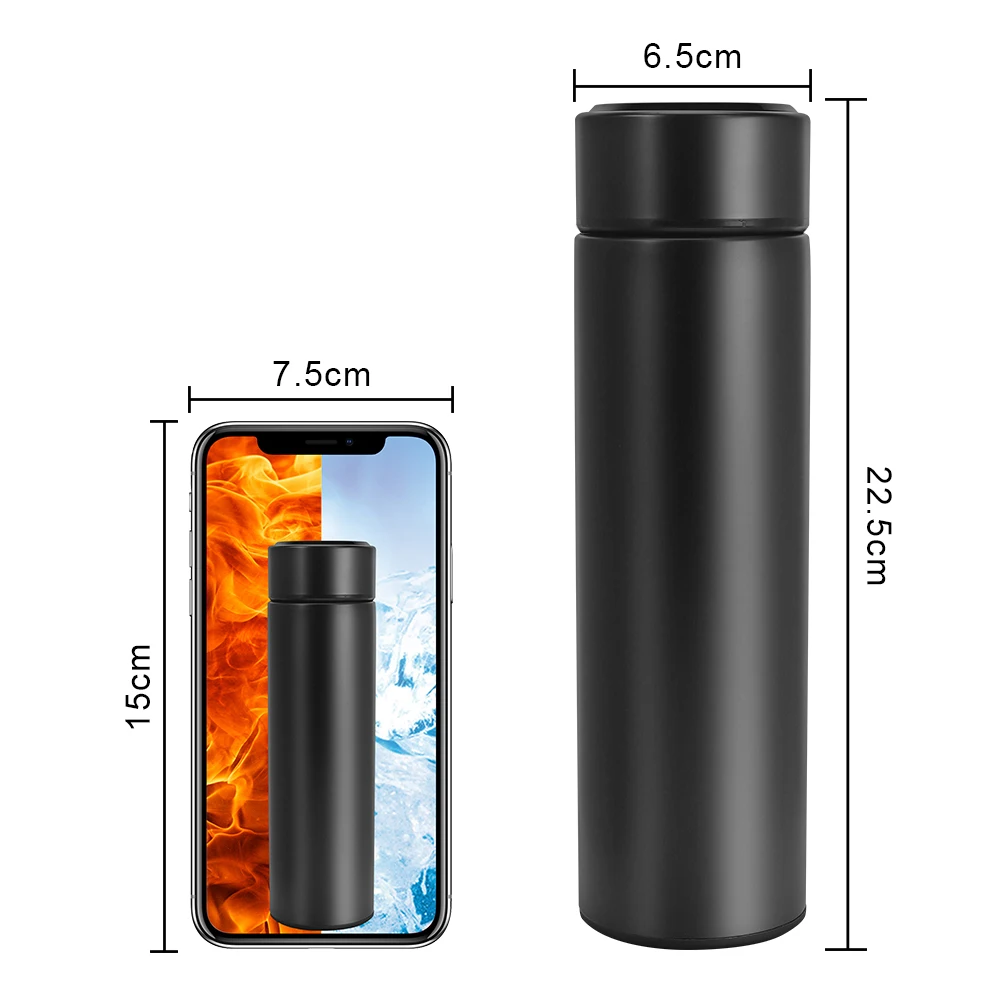 500ML Intelligent Thermos Stainless Steel Temperature Display Water Bottle Vacuum Flasks Thermoses Coffee Mug Cup | Дом и сад