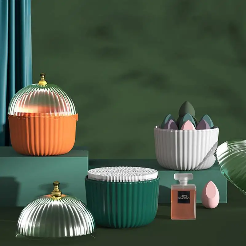 

Makeup Organizer With Lid Cosmetics Skincare Organizer Box Waterproof Dustproof Make Up Storage Display Cases For Countertop