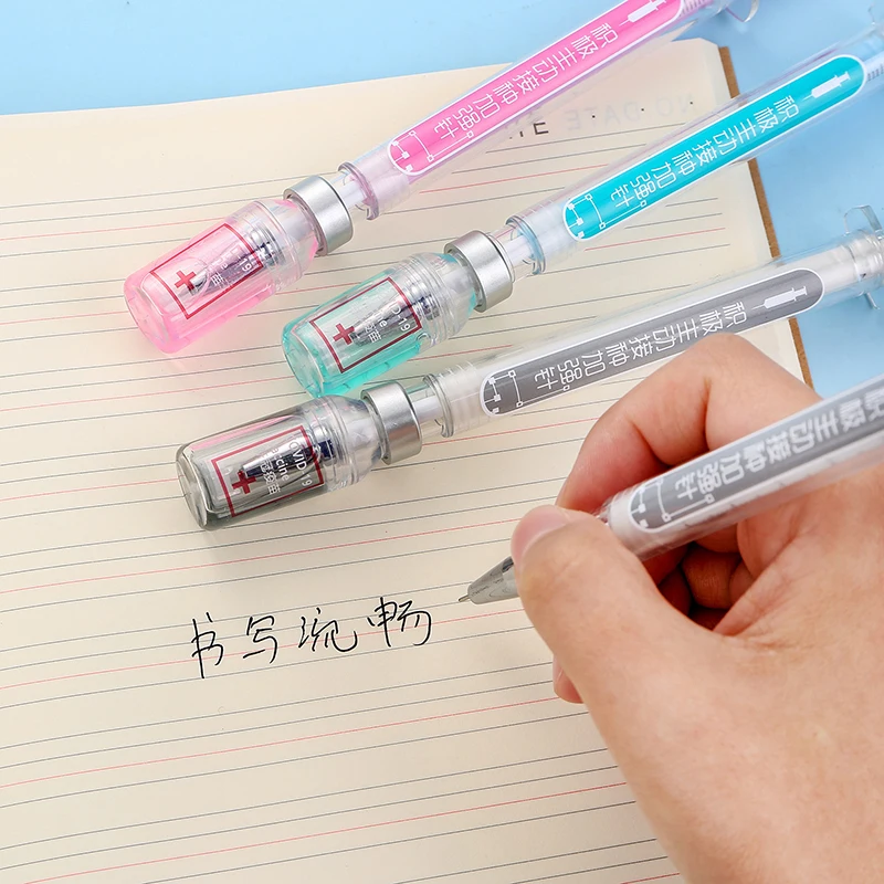 

1PC Creative Syringe Modelling Neutral Pen Gel Signature Pens Students Nurse Gift Black Water 0.38mm Kawaii Student Stationery