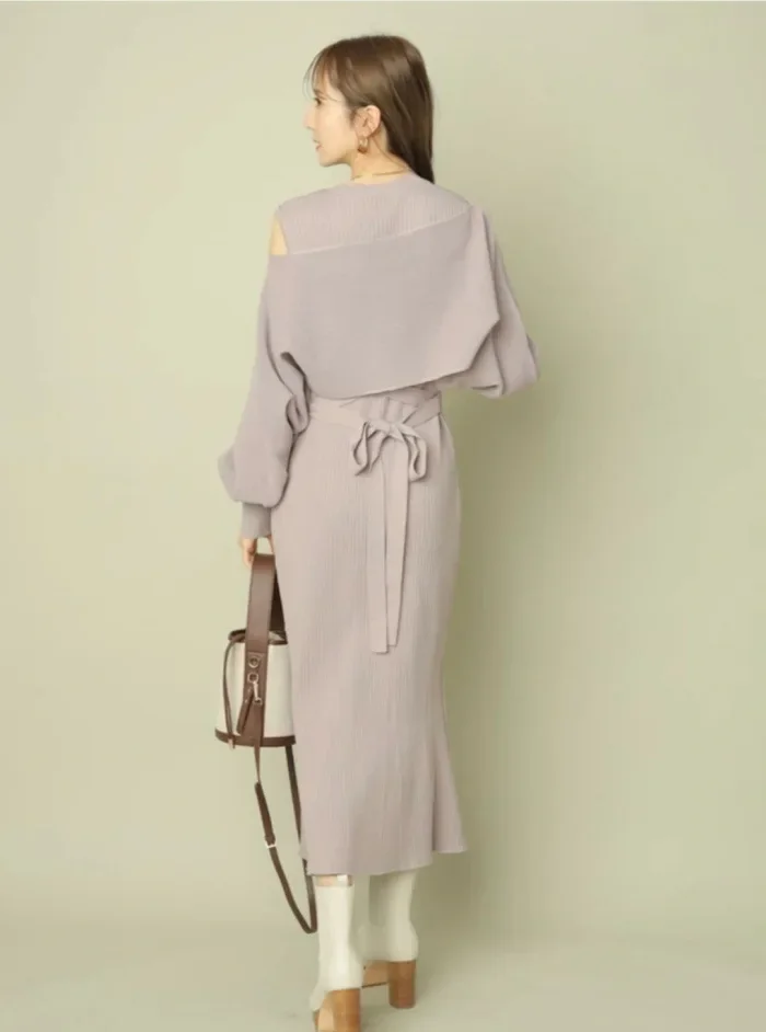 Японское модное универсальное платье-свитер 2024 осень-зима новый халат с