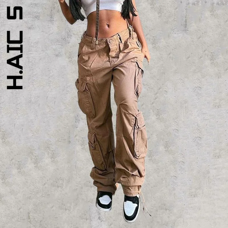 

H.Aic S Trousers New Pants Women Hip Y2k Cargo Pants Korean Quality Bottoms Hot Sale Straight Sweatpants Female Women's Pants