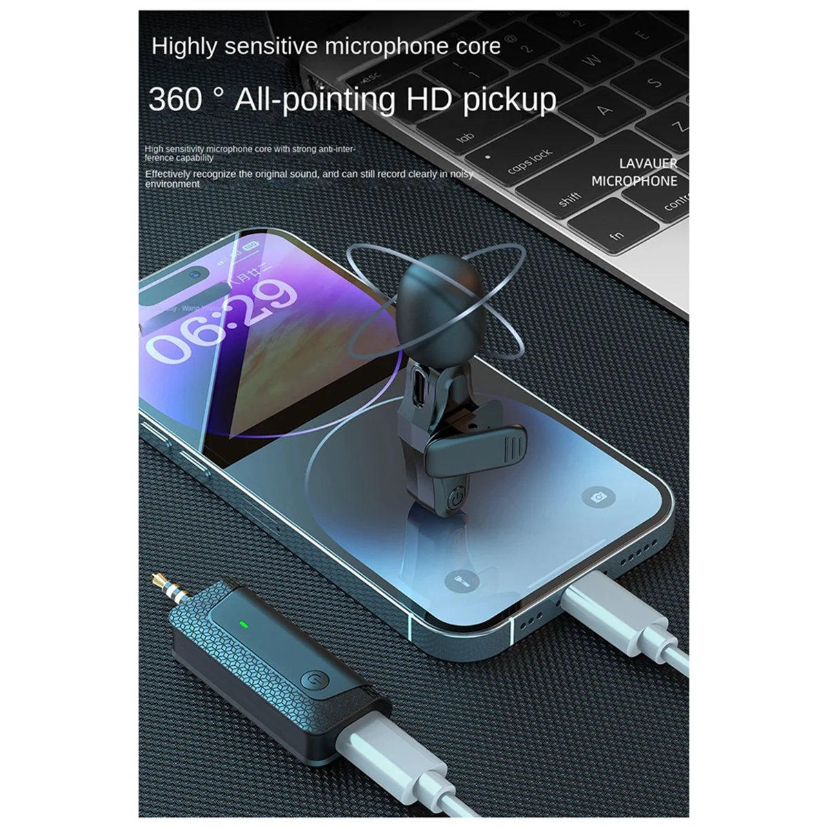 Беспроводной микрофон K35Pro петличный для камеры сотового телефона записи видео