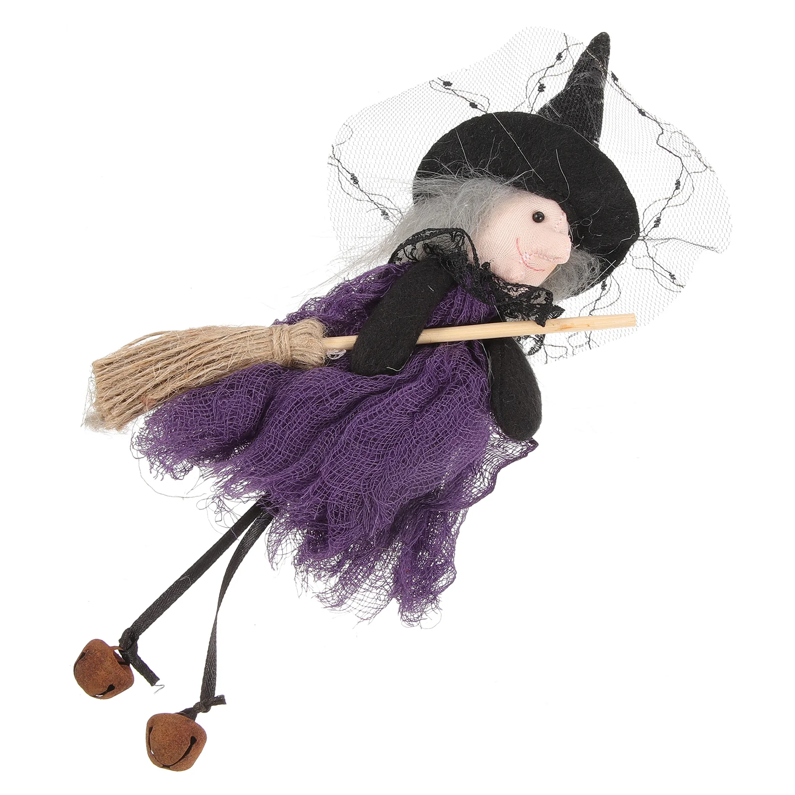 

Home Decoration Witch Suspending Figurine Halloween Accessory Festival Broom Adorable Household