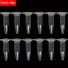 Современная лабораторная прозрачная ультратонкая пластиковая центрифуга, пробирка с крышкой, лабораторные принадлежности, 50 шт.0,5 мл