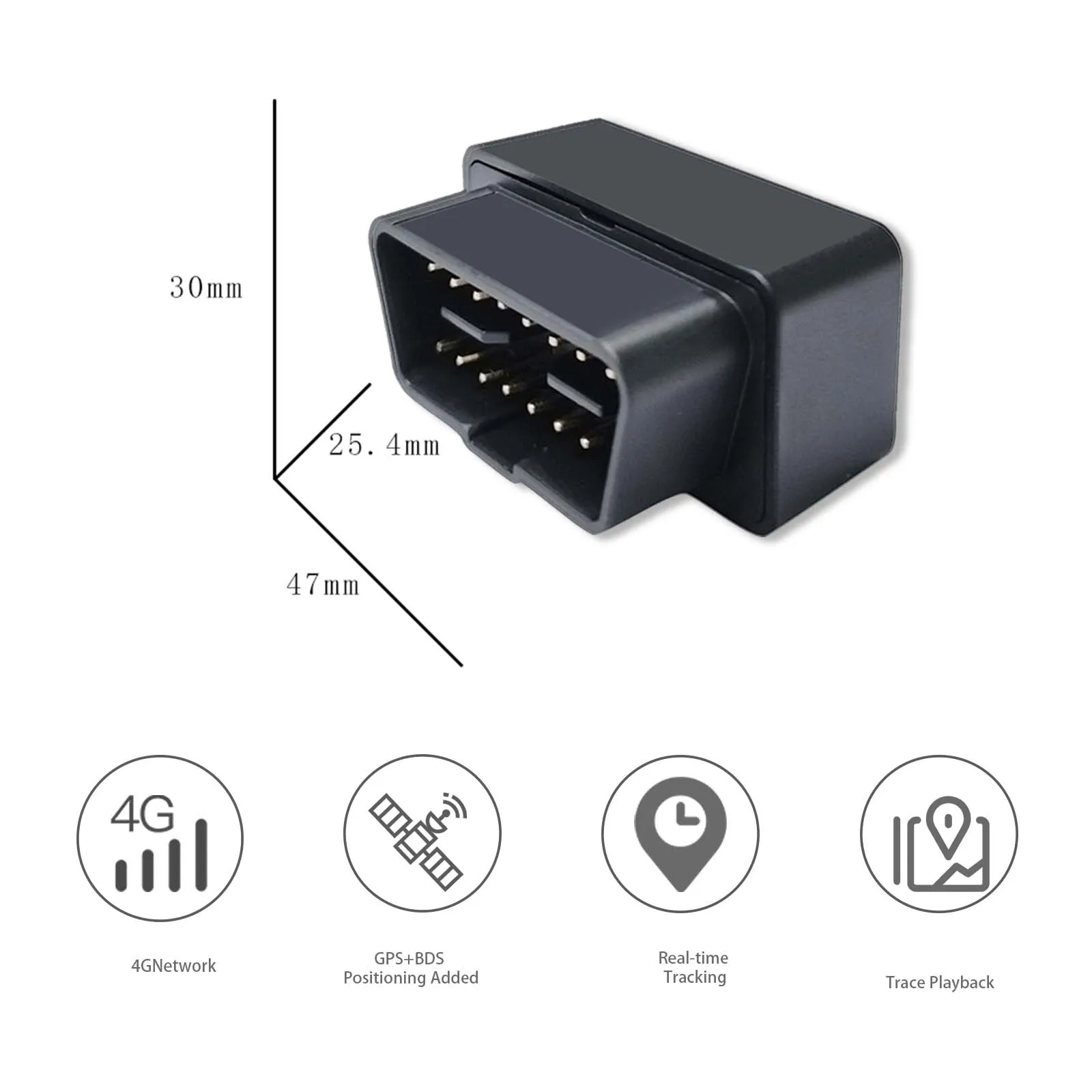 OBD 4G LTE GPS-трекер для автомобиля с геозонами, воспроизведением маршрута, мониторингом скорости, без ежемесячных плат (art.: 3920da0133ddc) - 3920da0133ddc