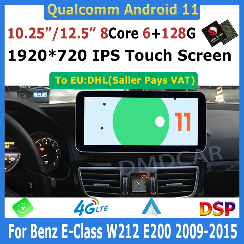$409.50 Android 11 Snapdragon 10.25/12.5inch Car Multimedia Player GPS for Mercedes Benz E Class W212 E200 E230 E260 E300 S212 2009-2016