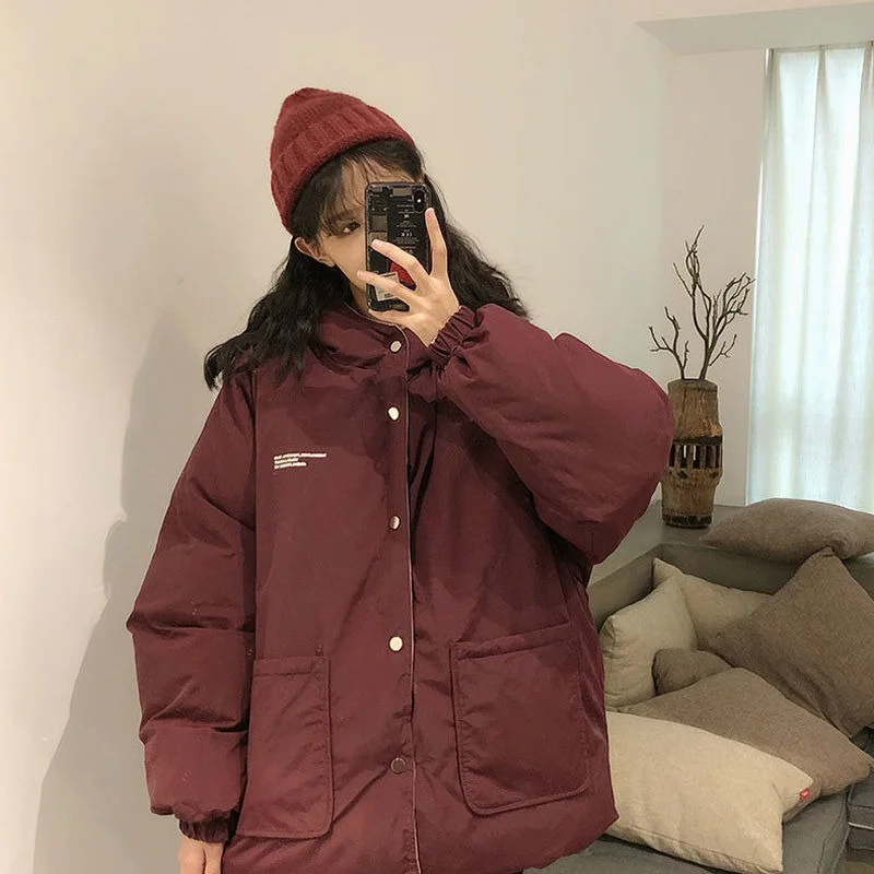 

Женская зимняя куртка с подкладкой, Двусторонняя куртка в Корейском стиле, 2022