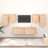 tv cabinets set b of 6 pcs solid wood pine tv stand tv table tv units for living room