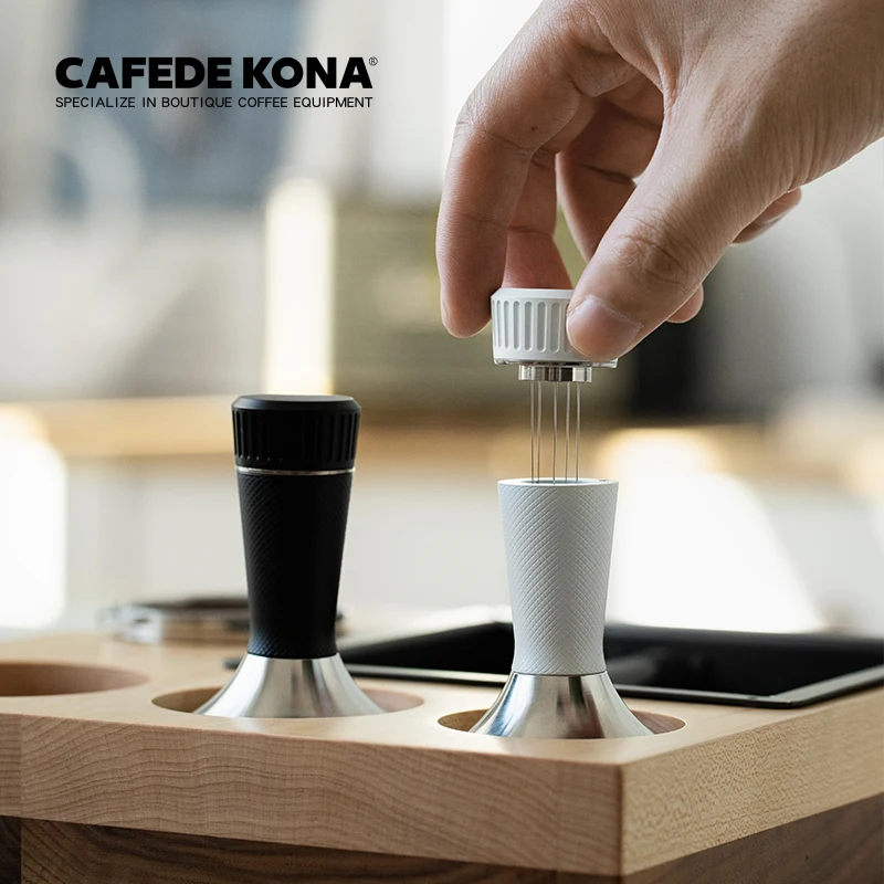 

CAFEDEKONA Coffee Tamper With Distributor Needle Stainless Steel Espresso Pressing Hammer Stirrer Distributor Leveler Tool
