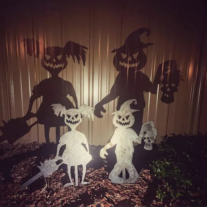 Halloween Garden Decoration Outdoor Ghost Zombies Metal Yard Lawn Stakes Art Standing Silhouette Little Devil Garden Sculpture