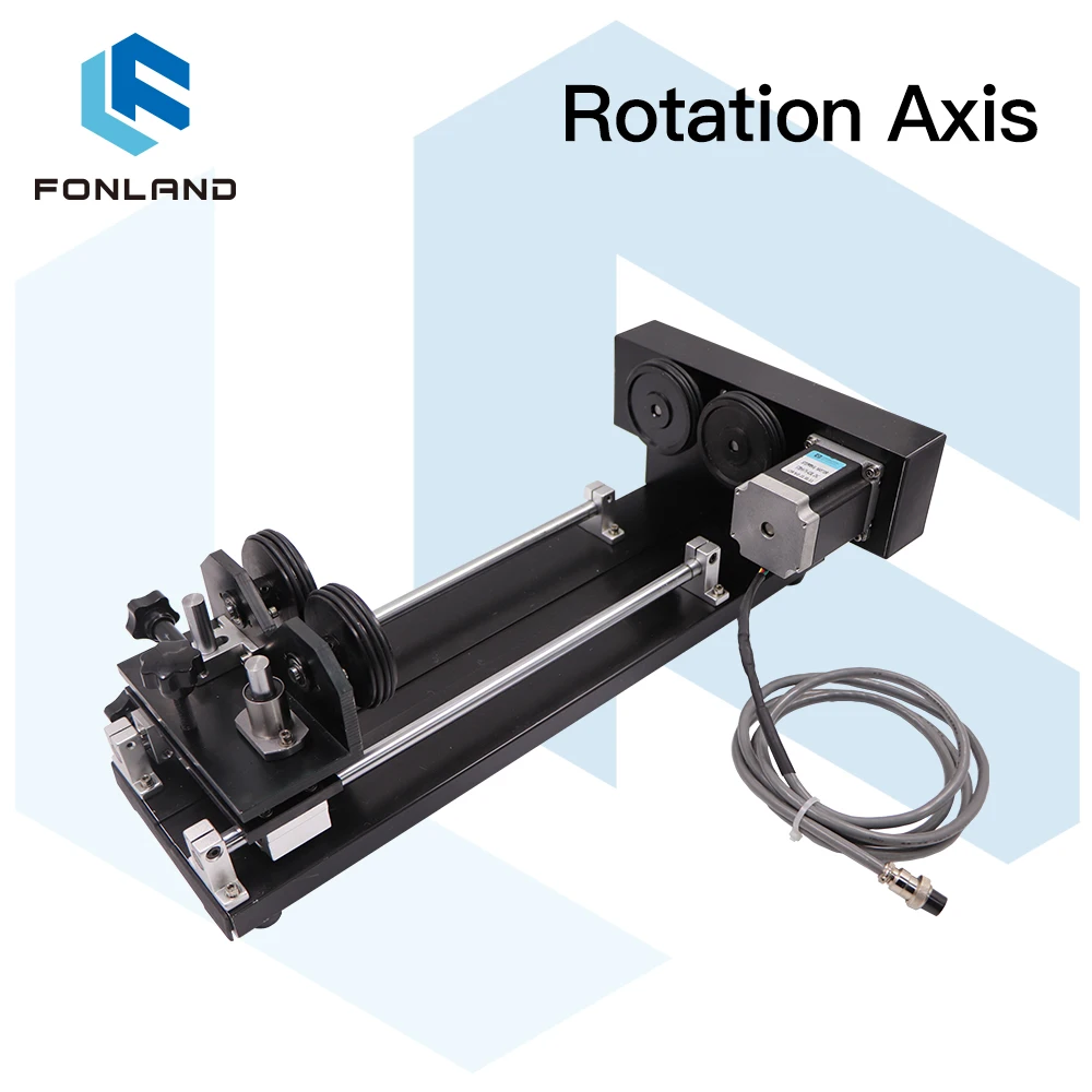 FONLAND Rotary Engraving Attachment with Rollers Stepper Motors for Laser Engraving Cutting Machine