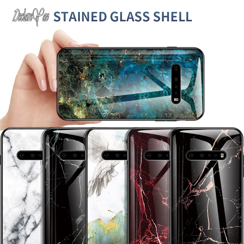 Тонкий Стеклянный чехол для LG G8 роскошный Ультратонкий Твердый зеркальный из