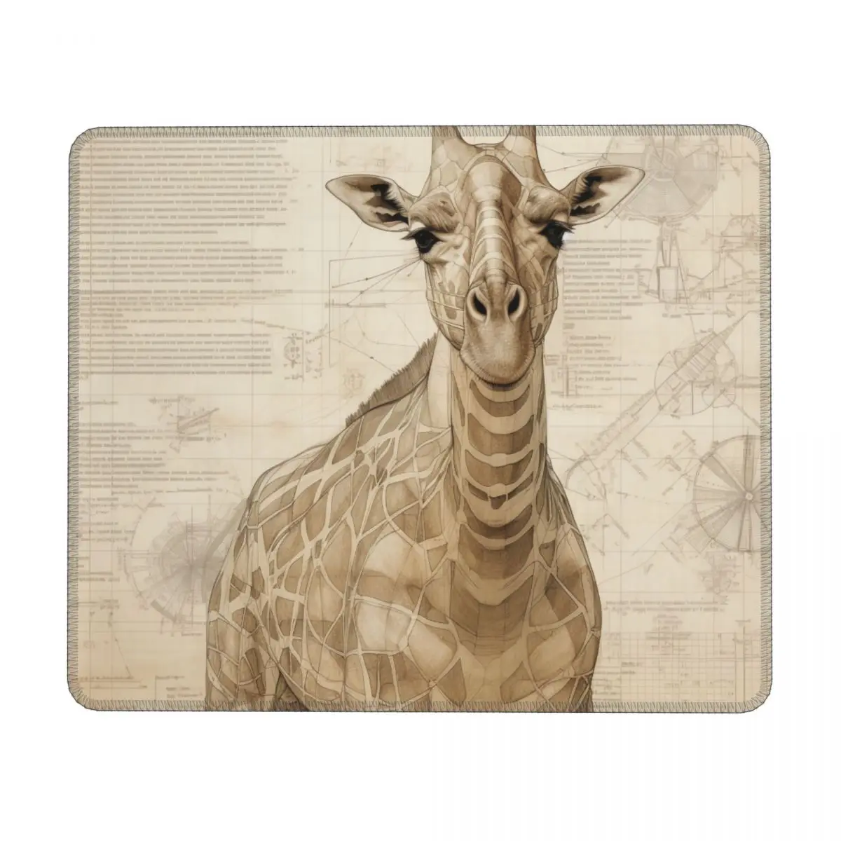 

Giraffe Horizontal Print Mouse Pad Pencil Drawing High Detail Rubber Table Mousepad Anti Fatigue Soft Quality Mouse Pads