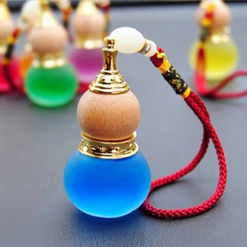 

Car Air Perfume Bottle For Essential Oils Diffuser Air Freshener Pendant Bottle Gourd Shaped Empty Glass Bottle