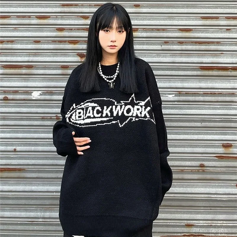 

Костюм на Хэллоуин, новинка, Осень-зима, Свитер С Вышивкой Букв в колледже, Женский студенческий Свободный пуловер, свитер